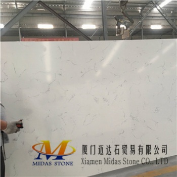 China Carrara White Quartz Slabs