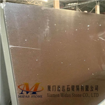 China Crystal Brown Quartz Stone Slabs