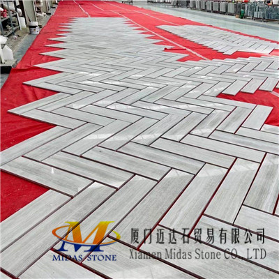 China Wooden White Marble Tiles