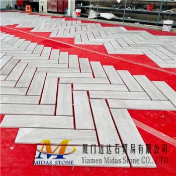 Chinese Wooden White Marble Tiles