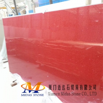 Chinese Crystal Red Quartz Stone Slabs