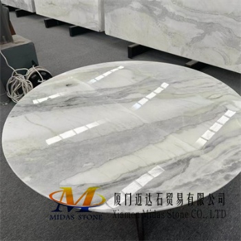 Polished White Marble Round Tops